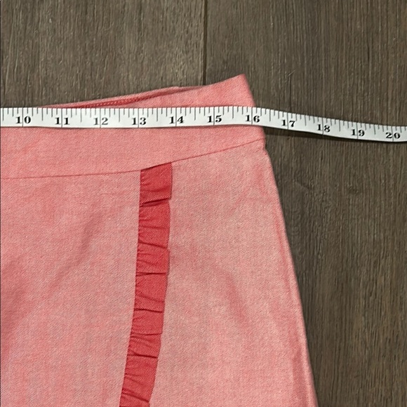 J. Crew Women’s Cotton Oxford Nantucket Ruffled Faux Wrap Pink Skirt Size 10 - Picture 5 of 9